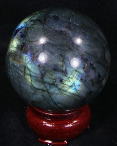 Flashy Labradorite Sphere - Great Color Play #32046